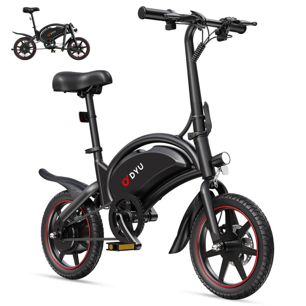 DYU DYU-D3S-001 elcykel 14" - Sort, 250 W, 10 Ah, foldbar